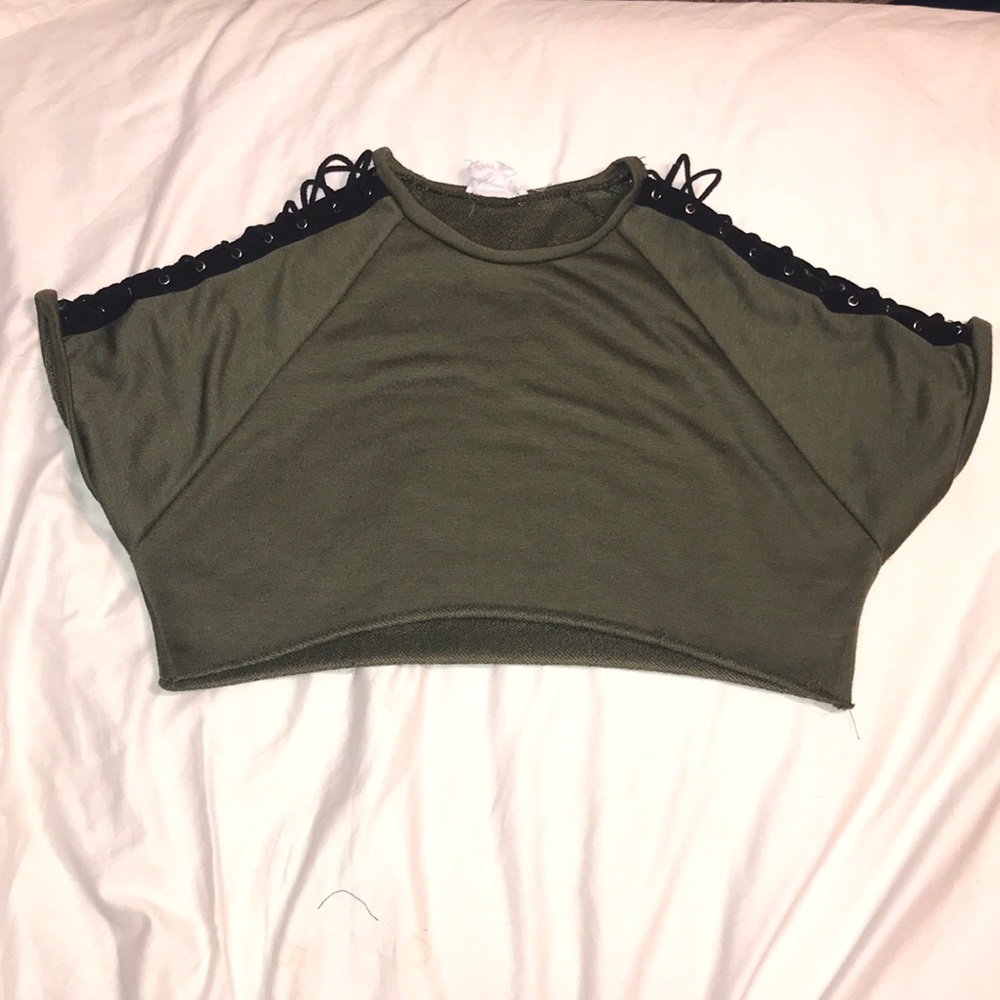 Army Green Crop Top